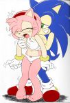 amy_rose breast_grab breasts cameltoe colored crying embarrassed grabbing groping nipple_grab nipples nude panties sega sonic sonic_(series) sonic_the_hedgehog standing topless touching underwear