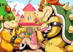 bowser bowser_jr breasts nintendo princess_peach pussy super_mario_bros.