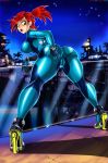 anus ass breasts erect_nipples frankie_foster high_heels looking_back nipples pussy samus_aran samus_aran_(cosplay) shadman spread_legs surprised zero_suit