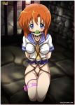 1girl ball_gag bondage female_only higurashi_no_naku_koro_ni palcomix rope ryuuguu_rena schoolgirl shibari slavetoon solo_female source_request tied_up vibrator