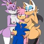  1boy 3girls amy_rose big_breasts blaze_the_cat breasts devo87 foursome furry futa_on_male futanari gangbang group_sex malesub nude oral rouge_the_bat sonic_(series) sonic_the_hedgehog 