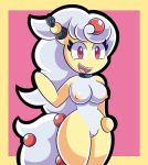  1girl 1girl 2019 anthro ass big_breasts breasts collar digital_media_(artwork) genitals hair high_res mammal mega_ampharos mega_evolution mintyspirit nintendo nipples nude open_mouth pok&eacute;mon pok&eacute;mon_(species) pussy red_eyes sasha_(jsc) smile thick_thighs video_games white_hair yellow_body yellow_skin 