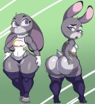 1girl alternate_costume ass_grab big_ass cosplay furry impossible_clothes judy_hopps leotard multiple_views my_hero_academia purple_yoshi_draws revealing_clothes usagiyama_rumi zootopia