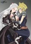  big_breasts blue_eyes blush breast_grab breasts cloud_strife female_only final_fantasy final_fantasy_vii genderswap green_eyes groping nipples sephiroth sephiroth_(female) thunder_head touching white_hair 