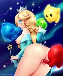  1girl ass blonde_hair blue_eyes blush breasts censored chiko_(mario) crown earrings fellatio gangbang group_sex hair_over_one_eye handjob jewelry looking_back multiple_penises nail_polish neocoill nintendo nipples open_mouth oral penis pussy rosalina rosetta_(mario) sex super_mario_bros. super_mario_galaxy vaginal wand 