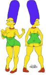 1girl ass breasts clothes eyelashes female hands_on_ass hands_on_own_ass happy hips josemalvado large_ass large_breasts large_lips lips looking_at_viewer marge_simpson milf nipples pussy round_ass slut solo the_simpsons white_background whore wide_hips yellow_skin