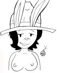 1girl anthro anthro_only breasts elinor_wonders_why female_only hat lagomorph milf nipples rabbit ranger_rabbit rdk reddragonkan topless topless_anthro topless_female upper_body white_background