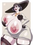  adultart_(artist) alcina_dimitrescu black_hair blue_eyes butt_expansion capcom earrings gigantic_ass gigantic_breasts hourglass_figure hyper_ass hyper_butt lady_dimitrescu milf monster_girl necklace resident_evil resident_evil_8:_village sexy sexy_ass sexy_body sexy_breasts vampire white_skin 