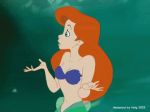 2003 animated animated_gif ass cartoonvalley.com disney gif helg_(artist) light-skinned_female light_skin princess_ariel seashell_bra the_little_mermaid