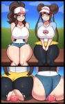  2_girls ass big_ass big_breasts big_breasts bimbo blue_eyes breasts brown_hair cap dildo dildo_in_ass dildo_sitting double_bun drunkavocado eye_contact hat hilda_(pokemon) huge_ass huge_breasts large_ass leggings long_hair looking_at_viewer minishorts nintendo pokemon pokemon_bw pokemon_bw2 ripped_clothing rosa_(pokemon) shorts thick_ass thick_thighs twin_tails wide_hips 