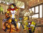 2013 anthro borderlands breasts brown_hair canine claptrap dickgirl eyewear flaccid fox full-package_futanari furry goggles green_eyes hair intersex long_hair machine mammal mechanical nipple_piercing nipples penis piercing robot shia_(artist) testicles