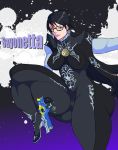 ass bayonetta bayonetta_(character) bayonetta_2 big_ass big_breasts breasts clothes female happy hips jay-marvel lips looking_at_viewer solo text wide_hips