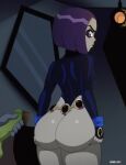 angry bard-bot beast_boy big_ass bouncing_ass cum cum_on_ass cum_on_body cum_on_lower_body garfield_logan grabbing_own_ass green_penis grey_skin looking_back rachel_roth raven_(dc) teen_titans webm