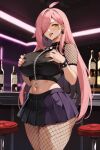  1girl ai_generated big_breasts fishnets long_hair nenefthivt pink_hair shirt skirt solo tagme vtuber 