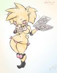 animatronic ass big_ass big_breasts breasts bursting_clothes chibi clothing dullvivid eating female five_nights_at_freddy's five_nights_at_freddy's_2 food machine mechanical navel neo_chica panties pigtails pizza robot skater sketch thong toy_chica underwear wide_hips