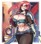 1girl bare_midriff big_breasts huge_breasts katarina league_of_legends sagas tattoo thick thick_thighs thighs