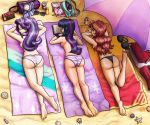 3_girls 3girls ass beach bra_removed equestria_girls female female_only friendship_is_magic humanized king-kakapo lying lying_on_stomach mostly_nude my_little_pony outdoor outside panties panties_only starlight_glimmer starlight_glimmer_(mlp) sunbathing sunset_shimmer sunset_shimmer_(eg) topless twilight_sparkle twilight_sparkle_(mlp)