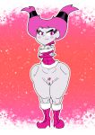 1girl 1girl 1girl big_ass big_breasts breasts christmas christmas_outfit dc_comics dc_comics elpepsi female_only jinx pink_eyes pink_hair pussy teen_titans teen_titans_go thick_thighs