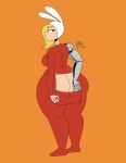 1girl adventure_time ass blonde_hair fionna_the_human frostbiteboi human long_hair long_underwear rabbit_ears robotic_arm sexy sexy_ass tired wardrobe_malfunction wide_hips