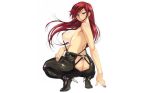 ass big_ass blush happoubi_jin heart high_heels katarina katarina_du_couteau league_of_legends long_hair red_hair shoes squatting topless