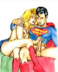 ass breasts closed_eyes handjob nipples pussy skirt supergirl superman