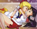 2_girls 2girls bishoujo_senshi_sailor_moon female female_only glee-chan hair incipient_kiss long_hair magical_girl minako_aino multiple_girls rei_hino sailor_mars sailor_venus yuri