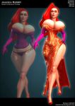 big_breasts breasts corset damien_dozias disney gloves green_eyes hair_over_one_eye high_heels hourglass_figure jessica_rabbit legs panties red_hair strapless strapless_dress sultry sultry_eyes who_framed_roger_rabbit