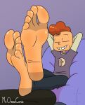  barefoot brown_hair cartoon_network closed_eyes foot_fetish lars_barriga male male_feet mr._chase_comix smile soles solo_male steven_universe toes yaoi 