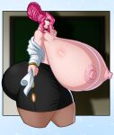  gigantic_ass gigantic_breasts glasses hourglass_figure master_erasis pink_eyes pink_hair teacher voluptuous 