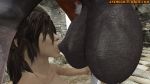 horse horsecock lara_croft penis suck testicles