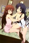  2girls female hair little_busters multiple_girls naked_towel tagme yuri 