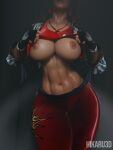 1girl 3d abs athletic_female azucena azucena_milagros_ortiz_castillo bandai_namco big_breasts breasts female_abs fit fit_female flashing flashing_breasts hikaru3d namco namco_bandai partially_clothed peruvian peruvian_female tekken tekken_8 toned toned_female toned_stomach twitter undressing