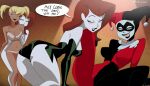 2_girls batman:_the_animated_series black_lipstick blonde_hair breast_grab breasts coolerinker dc_comics harley_quinn harley_quinn_(classic) inker_comics inkershike jester jester_hat poison_ivy red_hair seductive_look twin_tails villain villainess white_skin