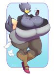 2015 anthro avian big_breasts bird breasts busty_bird cleavage clothed clothing female huge_breasts hyper hyper_breasts jaeh