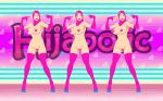 3girls animated_gif censored dance elbow_gloves hijabolic_(artist) multiple_girls stockings