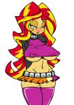  bedroom_eyes belly bimbo blush breasts collar curvy equestria_girls erect_nipples female friendship_is_magic lidded_eyes midriff my_little_pony navel nipples nudity open_mouth questionable reiduran short_skirt slut solo solo_female sunset_jiggler sunset_shimmer sweat underboob whore 