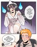 1boy1girl annoyed black_hair bleach dangerousbride ghost_costume ghostbusters halloween halloween_costume ichigo_kurosaki kuchiki_rukia kurosaki_ichigo orange_hair rukia_kuchiki wtf	 you_gonna_get_raped