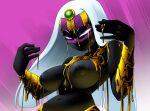 alien alien_girl alien_humanoid armbands belt black_body black_skin coolerinker crown duck_dodgers facial_mark inker_comics inkershike looney_tunes martian martian_(duck_dodgers) melting_clothes navel necklace nipples no_mouth purple_eyes queen_tyr'ahnee topless topless_female warner_brothers white_hair