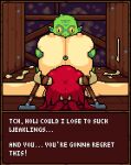  1boy 1girl baldur_89 big_breasts big_penis bouncing_breasts breast_grab bubble_butt captured captured_girl captured_heroine gif goblin paizuri pixel_art red_hair thick_thighs 