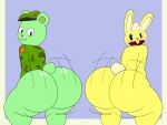 2024 2boys anthro army_jacket ass ass_focus asscheeks bear beret big_ass big_ass_(male) big_ass_cheeks bisexual bisexual_male bottomless bubble_ass bubble_butt bunny buttcheeks caked_up camo_clothing child_bearing_hips competition cotton_tail cuddles cuddles_(htf) dat_ass dat_butt duo edit eyebrows fangs fat_ass fat_ass_femboy femboy flippy flippy_(htf) fur furry green_fur grin happy_tree_friends hat headwear jacket jiggling_ass lagomorph large_ass leporid looking_at_partner male male/male male_ass male_focus motion_lines motion_outline nude obsuniq plump_ass plump_butt rabbit reflection_in_ass round_ass smile speechless tail teeth text thick thick_ass thick_hips thick_thighs twerk twerking twerking_position twerkoff ursid ursine wide_ass wide_hips yaoi yellow_fur