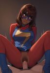 1boy 1girl ai_generated big_breasts boots brown_eyes brown_hair clothed_female clothed_sex crotch_cutout crotchless_pants dark-skinned_female embarrassed interracial kamala_khan light-skinned_male long_hair looking_away marvel mask masked_female ms._marvel muslim_female older older_female pakistani_female pussy_juice pussy_juice_on_penis red_scarf scarf sex shy superheroine sweating vaginal vaginal_juices_on_penis vaginal_penetration vaginal_sex young_adult young_adult_female young_adult_woman