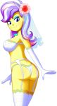 1girl ass bra bridal_veil earrings female female_human female_only friendship_is_magic garter_belt gloves human humanized lingerie looking_at_viewer mostly_nude my_little_pony panties solo standing stockings the-butch-x the-butcher-x transparent_background upper_crust_(mlp)