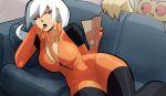  1girl cleavage coolerinker drew_saturday inker_comics inkershike jumpsuit milf the_secret_saturdays unzipped white_hair 