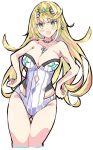  1girl 1girl 1girl bare_legs big_breasts blonde_hair cleavage empe0317 enpe female_only mythra nintendo one-piece_bikini tagme xenoblade_(series) xenoblade_chronicles_2 