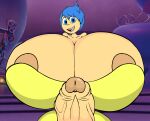  bearalphar34fan_v2 blue_eyes blue_skin clothing disney futanari happy huge_penis hyper_breasts inside_out joy_(inside_out) looking_at_viewer smiling_at_viewer tagme yellow_skin 