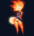 1girl 2024 absurd_res accurate_art_style breasts closed_eyes clothed clothing clothing_lift coolerinker disney elemental_(pixar) elemental_creature elemental_humanoid ember_lumen fire fire_creature fire_humanoid happy high_res huge_breasts humanoid inker_comics inkershike not_furry panchira panties pantyshot peeping pixar shirt skirt_lift smile topwear underwear wind_lift