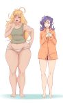 2_girls applejack friendship_is_magic horned_humanization humanized my_little_pony panties plump rarity shipping size_difference suggestive sundown underwear yawn yuri