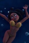 1girl artist_request asphyxiation cross_eyed crosseyed disney drown drowned drowning female limp moana_(disney) moana_waialiki peril solo struggling tagme underwater underwater_peril water