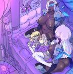  3girls anal areolae armor bbc big_penis blonde_hair bow breasts claire closed_eyes condom corset crown cum dark_elf dark_skin drow drowtales drowtales:_space_age elf full-package_futanari futa_with_futa futanari hair huge_penis intersex kyne large_breasts long_hair lying maniacpaint multiple_girls navel nipples on_back one_eye_closed penis pointy_ears princess princess_claire puffy_nipples silice sitting sword testicles thighhighs weapon white_hair yellow_eyes 