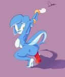 1girl 2018 ambiguous_penetration anthro ass blue_skin bracelets cetacean dildo dildo_penetration dolphin fan_character fins gloves high_res looking_at_viewer mammal marine multicolored_body nipple nude original_character sideboob smile smiling sonic_legacy sonic_oc sonic_the_hedgehog_(series) soulshaft squatting stretching tail tempest_the_dolphin toothed_whale upscaled yellow_eyes